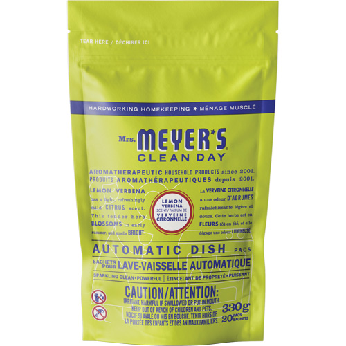 SC Johnson 313064 Mrs. Meyer's&reg; Clean Day Automatic Dish Pacs Detergent, Pods, 330 g, Lemon Verbena