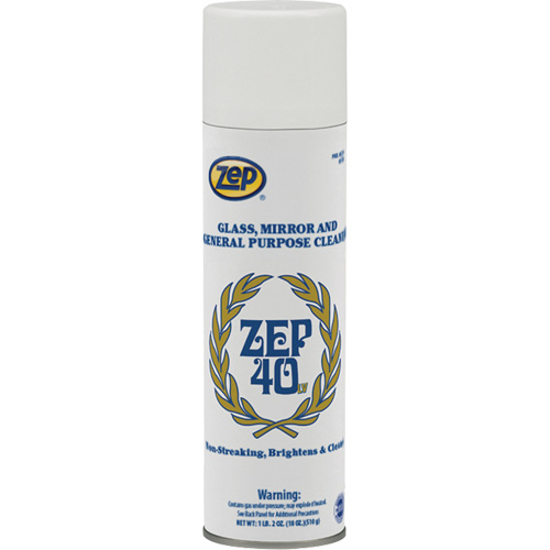 Zep 322911 Nettoyant sans traces pour le verre et les miroirs, 18 oz, Canette a&eacute;rosol