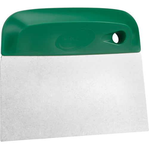 Vikan 40572 Flexible Stainless Steel Dough Cutter/Scraper, Green, 4-1/2" W x 5-3/4" L