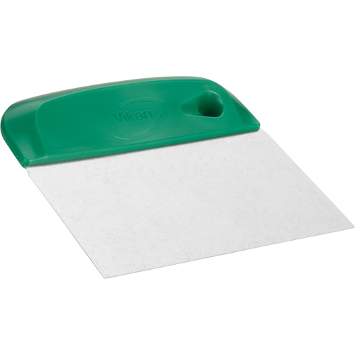 Vikan 40572 Flexible Stainless Steel Dough Cutter/Scraper, Green, 4-1/2" W x 5-3/4" L