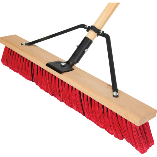 Produits d’entretien RMP JQ458 Balai-brosse &agrave; manche renforc&eacute;, 24", Moyen, Soies PVC