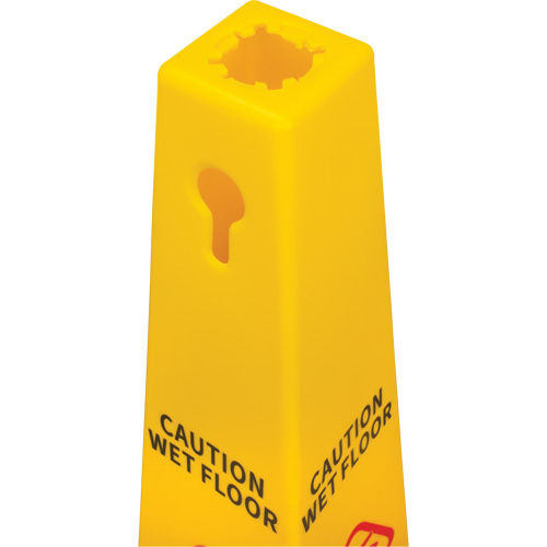 Produits d’entretien RMP JQ488 C&ocirc;ne d'avertissement de plancher mouill&eacute;, Bilingue avec pictogramme