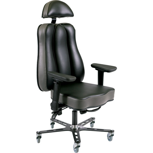 Synetik 508-00021 Synergo II 24h Ergonomic Chair, Vinyl, Black/Grey, 350 lbs. Capacity