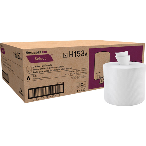 Cascades H153 Paper Towel Roll, 2 Ply, Centre Pull, 550' L