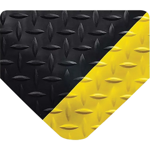Wearwell 814.1516X4X75BYL No-Slide, Ultra-Soft SpongeCote with WOW! Finish Tiles, Nitrile/PVC, 4' W x 75' L, 15/16" Thick, Black/Yellow