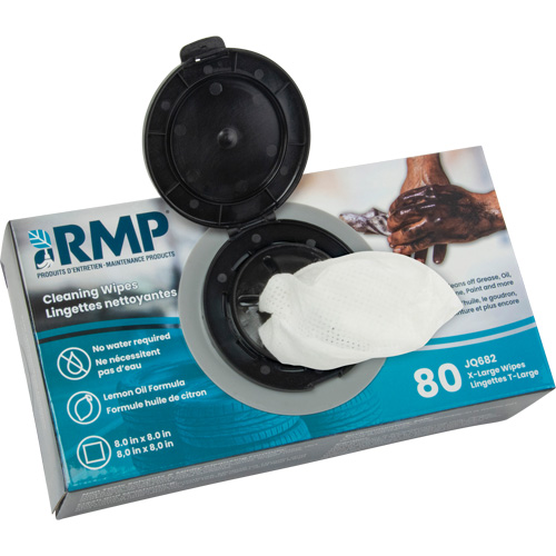 RMP Maintenance Products JQ682 X-Large Cleaning Wipes, 80 Wipes, 8" x 8"