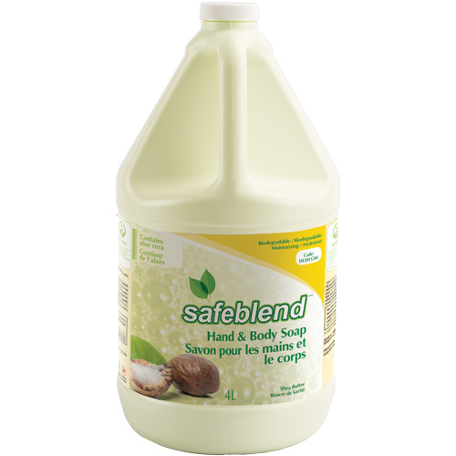Safeblend HLSHG04-4X4L Savon au beurre de karit&eacute; pour les mains et le corps, Liquide, 4 L, Parfum&eacute;