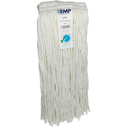 RMP Maintenance Products JQ785 4-Ply Narrow Mop Head, Rayon, 12 oz., Cut Style