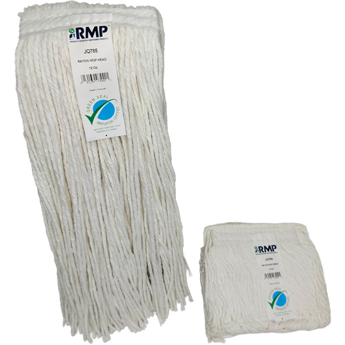 RMP Maintenance Products JQ785 4-Ply Narrow Mop Head, Rayon, 12 oz., Cut Style