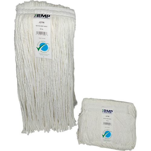 Produits d’entretien RMP JQ786 T&ecirc;te de vadrouille &eacute;troite &agrave; 4 plis, Rayonne, 16 oz, Style Coup&eacute;