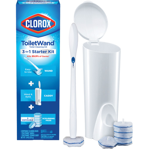 Clorox 10055500559913 Ensemble de d&eacute;marrage de ToiletWand d&eacute;sinfectante jetable 3-en-1
