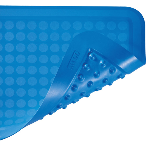 Notrax 526S0023BU Tapis antimicrobien et antifatigue 526 Sani-Flex, Rugueux/Textur&eacute;, 2' x 3' x 1/2", Bleu, Nitrile/Caoutchouc