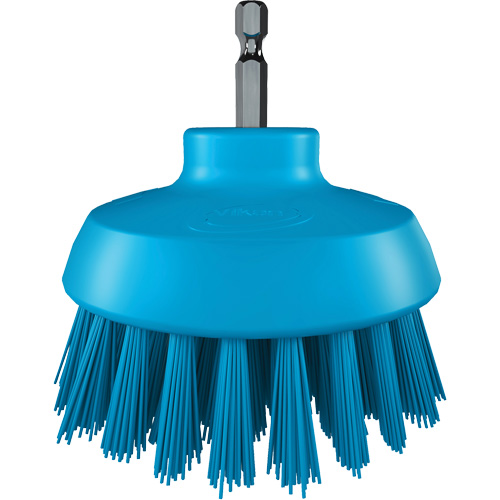 Vikan 87003 Brosse ronde HyDrive pour perceuse, Soies Tr&egrave;s ferme, Longueur de 3-1/10", Bleu