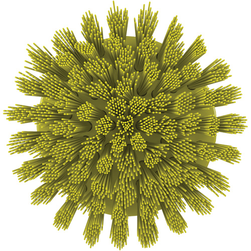 Vikan 87006 HyDrive Round Drill Brush, Extra Stiff Bristles, 3-1/10" Long, Yellow