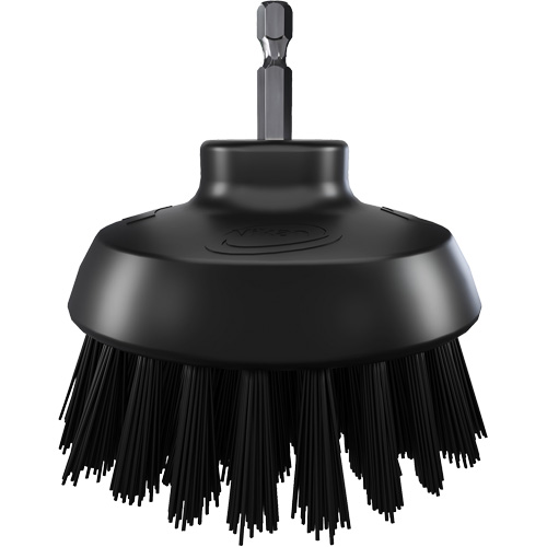 Vikan 87009 Brosse ronde HyDrive pour perceuse, Soies Tr&egrave;s ferme, Longueur de 3-1/10", Noir