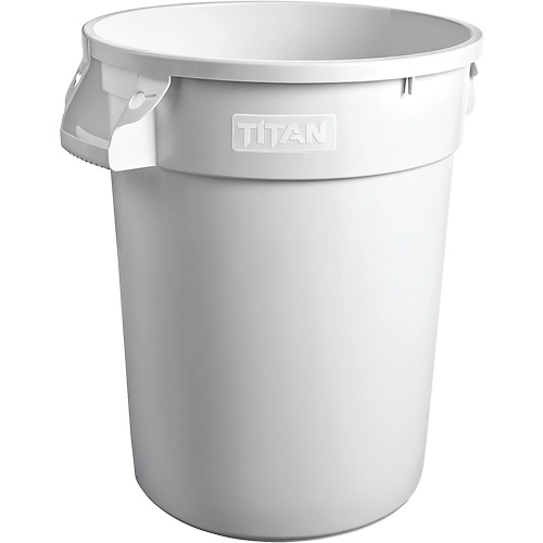 M2 Professional WM-PRH2020-WH Contenant &agrave; d&eacute;chets Titan blanc pour usage intense, Plastique, 20 gal. US