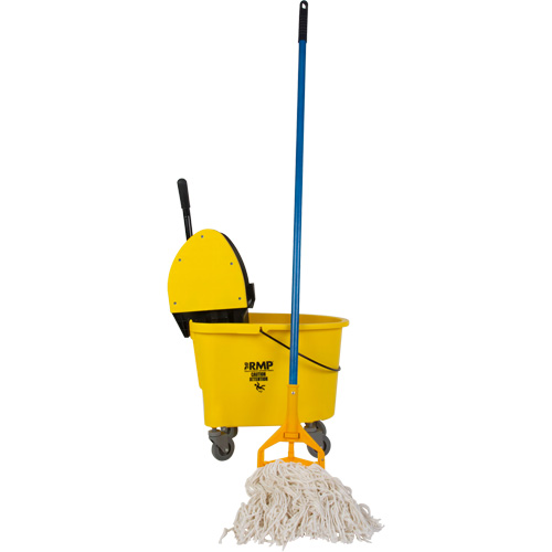 RMP Maintenance Products JR084 Economical Mop & Bucket Kit with 12 oz. Mop Head, Down Press, 8.75 US Gal.(35 Quart), Yellow