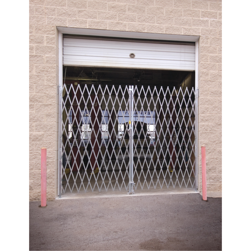 Illinois Engineered Products PFG1085 Galvanized Folding Security Gates, Fixed Double Folding, 10' L x 8' H Expanded