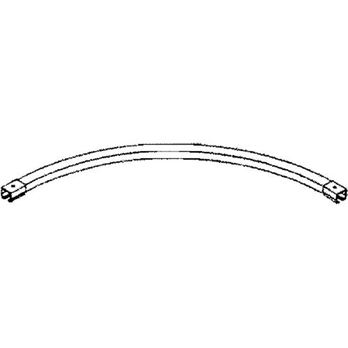 Duratrack 16CT Rail de roulement courb&eacute; sur 90° avec &eacute;clisses pour murs-rideaux, 3' lo