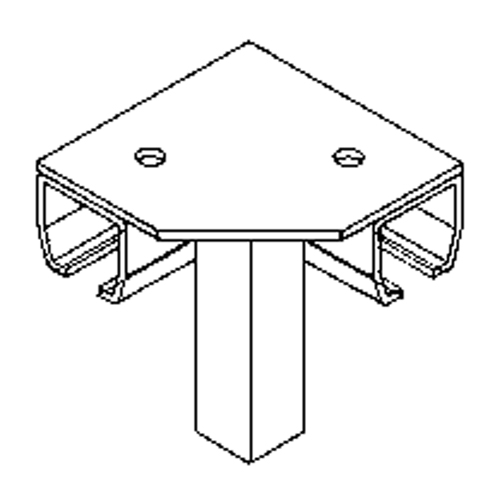 Duratrack 16TBRAF Floor Mount Curtain Partition 90° Corner Connector
