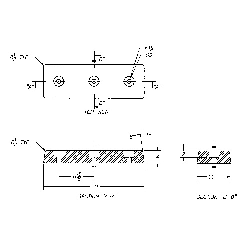 Ideal Warehouse Innovations 26-1120 Molded Rubber Dock Guards, Rubber, 30" W x 4" D x 10" H