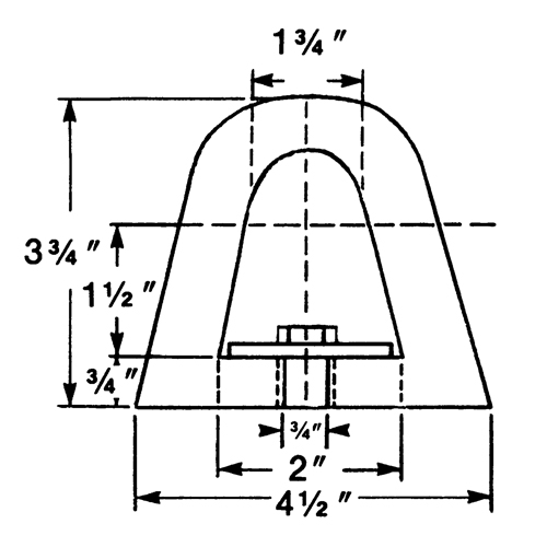 Ideal Warehouse Innovations 26-1130 D&eacute;fenses de quai en caoutchouc refoul&eacute;, Caoutchouc, 4-1/2" la x 12" lo x 3-3/4" p