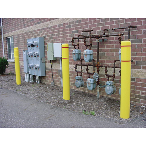 Innoplast BC452YR Polyethylene Bollard Covers, 4-1/2" Dia. x 52" L, Yellow