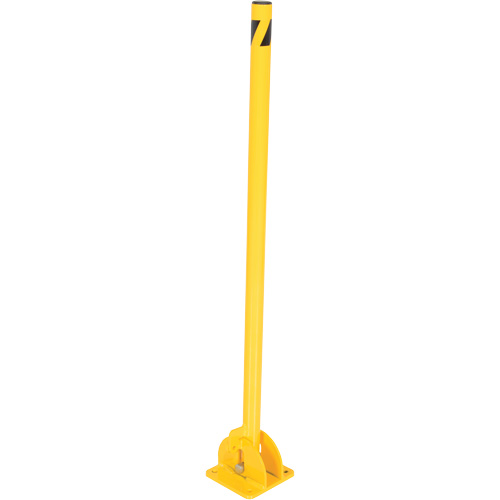 Vestil BOL-FD-36-Y Fold-Down Bollards, Steel, 42" H x 1-3/4" W, Yellow