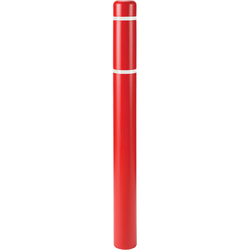 Innoplast BC772RW Polyethylene Bollard Covers, 6-5/8" Dia. x 72" L, Red