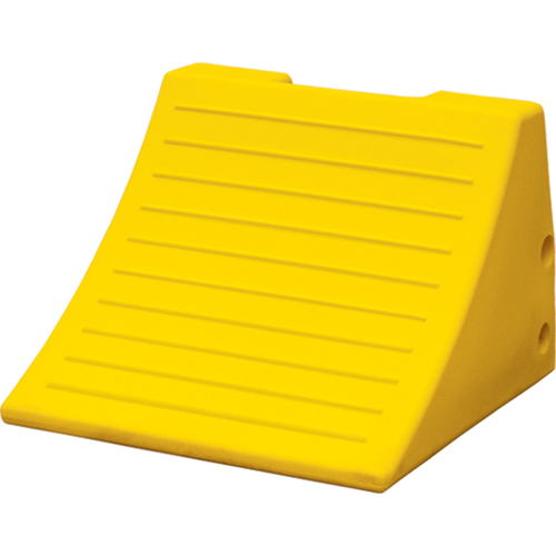 Checkers Industrial Products MC3009 Heavy-Duty Wheel Chocks, Polyurethane, Safety Yellow, 15-1/10" W x 15" D x 11" H