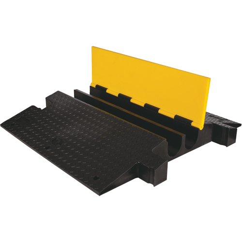 Checkers Industrial Products YJ2-400-Y/B Yellow Jacket&reg; Extreme Crossover Cable Protector, 2 Channels, 35.75" L x 42.125" W x 5.125" H