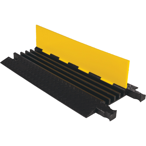 Checkers Industrial Products YJ4-125-Y/B Yellow Jacket&reg; Heavy Duty Cable Protector, 4 Channels, 36" L x 17.5" W x 2" H
