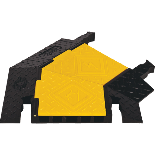 Checkers Industrial Products YJ5TR-125-Y/B Yellow Jacket&reg; 5-Channel Heavy Duty Cable Protector - Right Turn