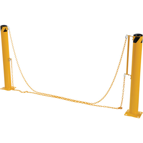 Vestil DCBB-42-4.5 Syst&egrave;me de bornes de protection et chaînes pour quai, Acier, 42" h x 6-5/8" la, Jaune