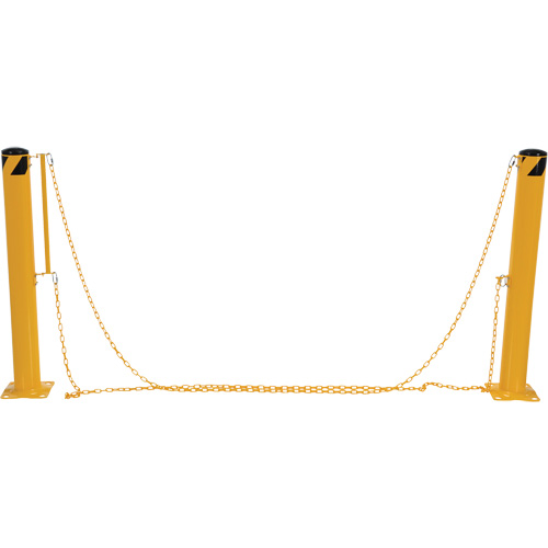Vestil DCBB-42-4.5 Syst&egrave;me de bornes de protection et chaînes pour quai, Acier, 42" h x 6-5/8" la, Jaune
