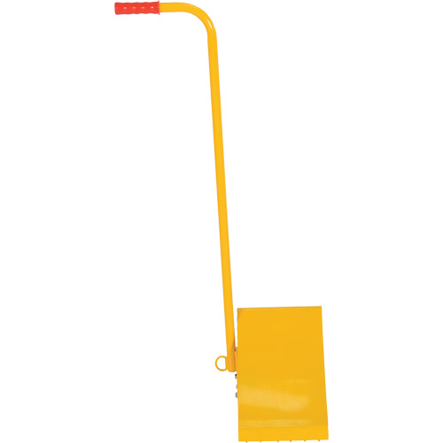 Vestil FAB-11-ERGO Cale de roue avec poign&eacute;e ergonomique, Acier, Jaune, 8" la x 10-3/4" p x 9-1/8" h