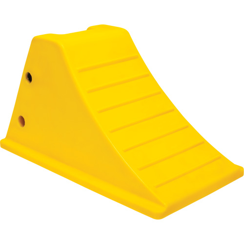 KLETON KI345 Wheel Chocks with Aluminum Tread, Polyurethane, Safety Yellow, 11-1/4" W x 21" D x 12-1/4" H