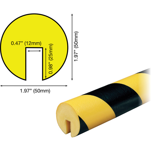 Knuffi 60-6889 Butoir de protection de rebords mod&egrave;le B 1M, Longueur 3,25' (0,99 m)