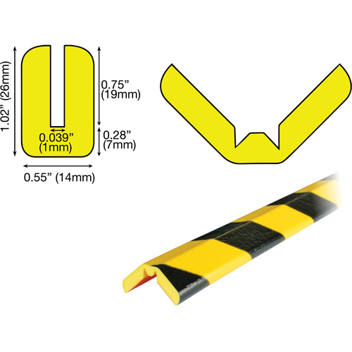 Knuffi 60-6900 Butoir de protection de rebords mod&egrave;le W 5M, Longueur 16,42' (5 m)