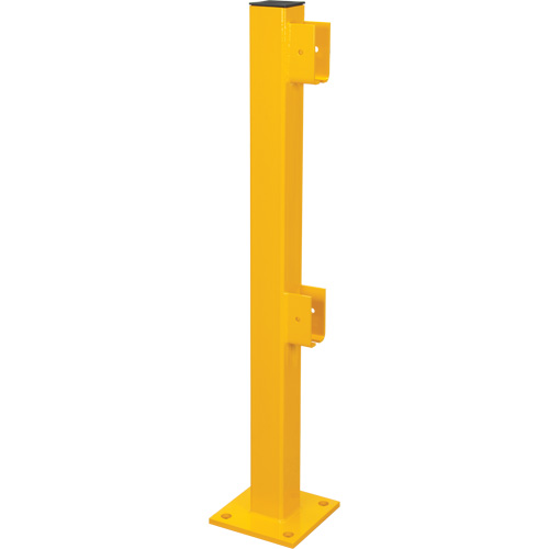 KLETON KI378 End Post for Light-Duty Guard Rails, Steel, 42" H, Safety Yellow