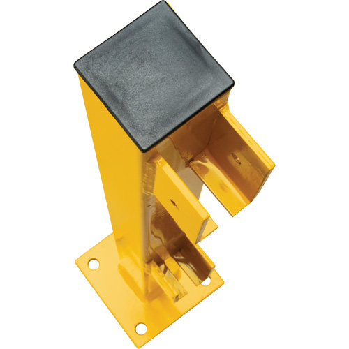 KLETON KI378 End Post for Light-Duty Guard Rails, Steel, 42" H, Safety Yellow