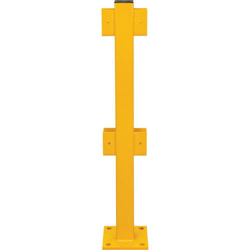 KLETON KI379 In-Line Post for Light-Duty Guard Rails, Steel, 42" H, Safety Yellow