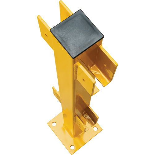 KLETON KI379 In-Line Post for Light-Duty Guard Rails, Steel, 42" H, Safety Yellow