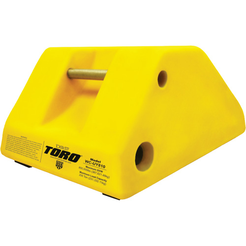 TORO WC-UY810 255 Ton Large Equipment Wheel Chock with Handle & Hole, Urethane, Yellow