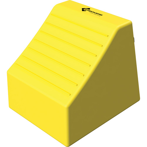 Checkers Industrial Products MC4011-NB Checkers Safety Heavy-Duty Ultra Class Mining Wheel Chock without Bracket, HDPE, Yellow, 14-1/2" W x 17-1/2" D x 16" H