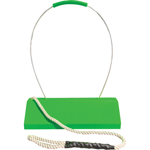 Checkers Industrial Products CAC24-QLR-ECH Checkers Safety SafeRay  Aircraft Wheel Chock with Loop Rope Ergonomic Handle, Urethane, Fluorescent Green, 24" W x 8" D x 6" H