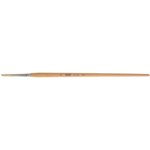 Osborn 0007403300 Pure White Bristle Round Marking Paint Brush, 7/32" Brush Width, White China, Wood Handle