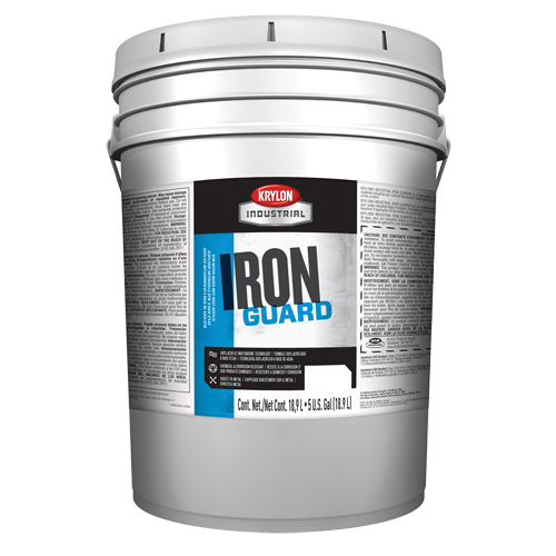 Krylon Industrial K11001135 Industrial Iron Guard&reg; Water-Based Enamel, 5 gal., Pail, Black