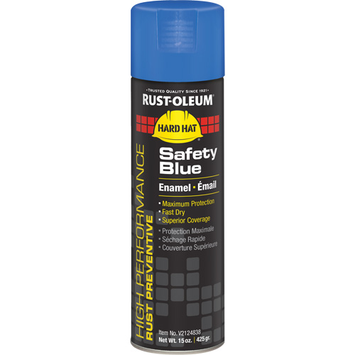 Rust-Oleum V2124838 V2100 System Enamel Spray Paint, Safety Blue, Gloss, 15 oz., Aerosol Can