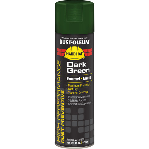 Rust-Oleum V2137838 V2100 System Enamel Spray Paint, Dark Green, Gloss, 15 oz., Aerosol Can